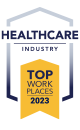 Health Care Top Work Places 2023 Badge
