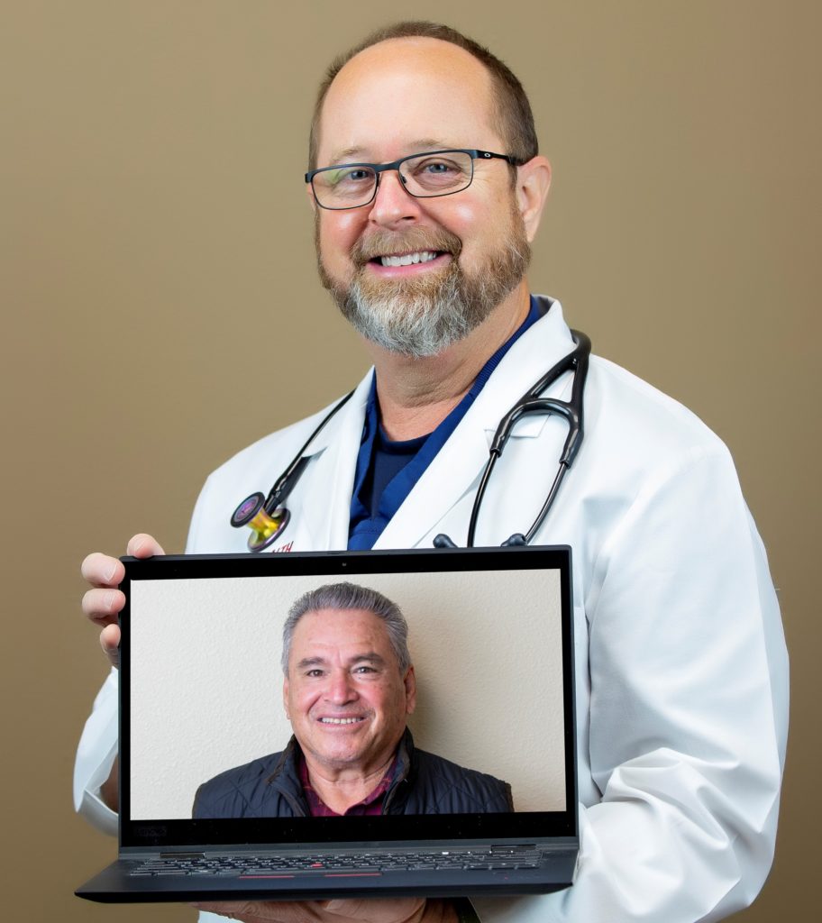 image of a patient talking to a healthtexas doctor online through telemed