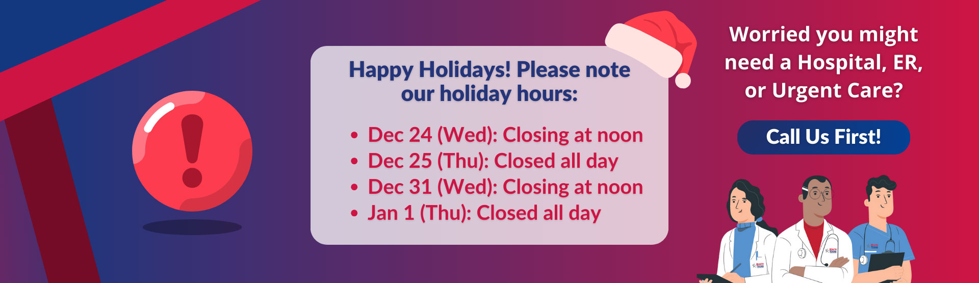 2025 xmas and new year closed days holiday banner
