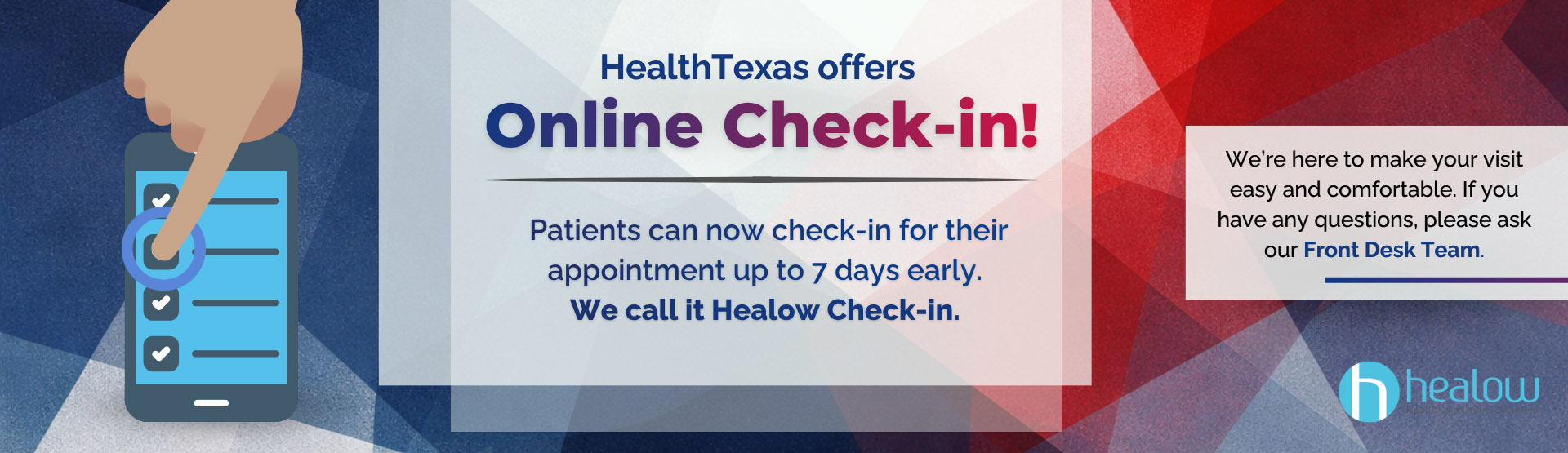 Online checking with healow